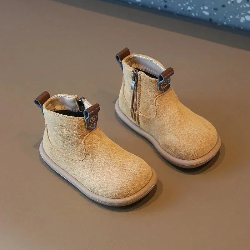 Bottes antidérapantes en daim pour enfants