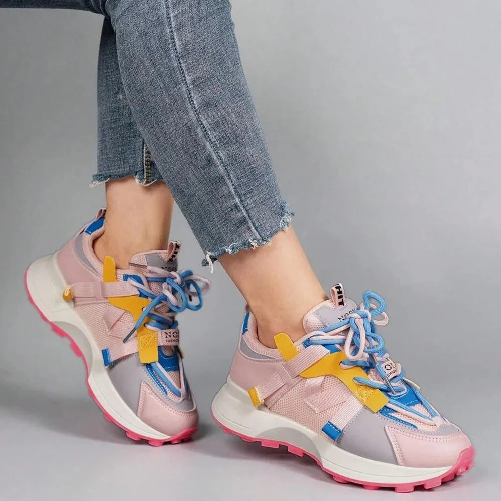Baskets tendance color block pour femmes