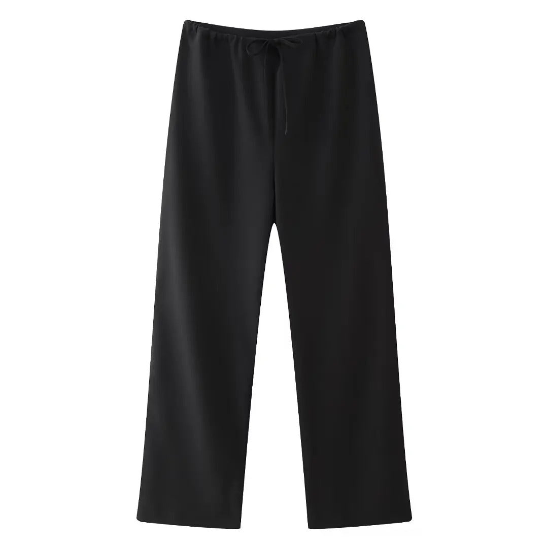 Ensemble Top dos nu et pantalon droit pour femmes