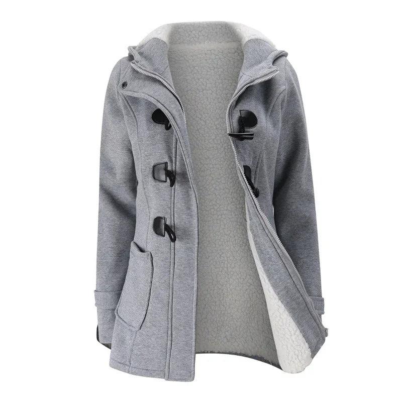 Sweat à capuche décontracté à boutons pour femmes