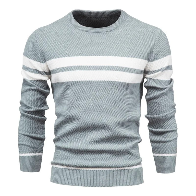 Pull-over patchwork à col rond pour hommes