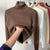 Pull à col roulé doublé de velours pour femmes