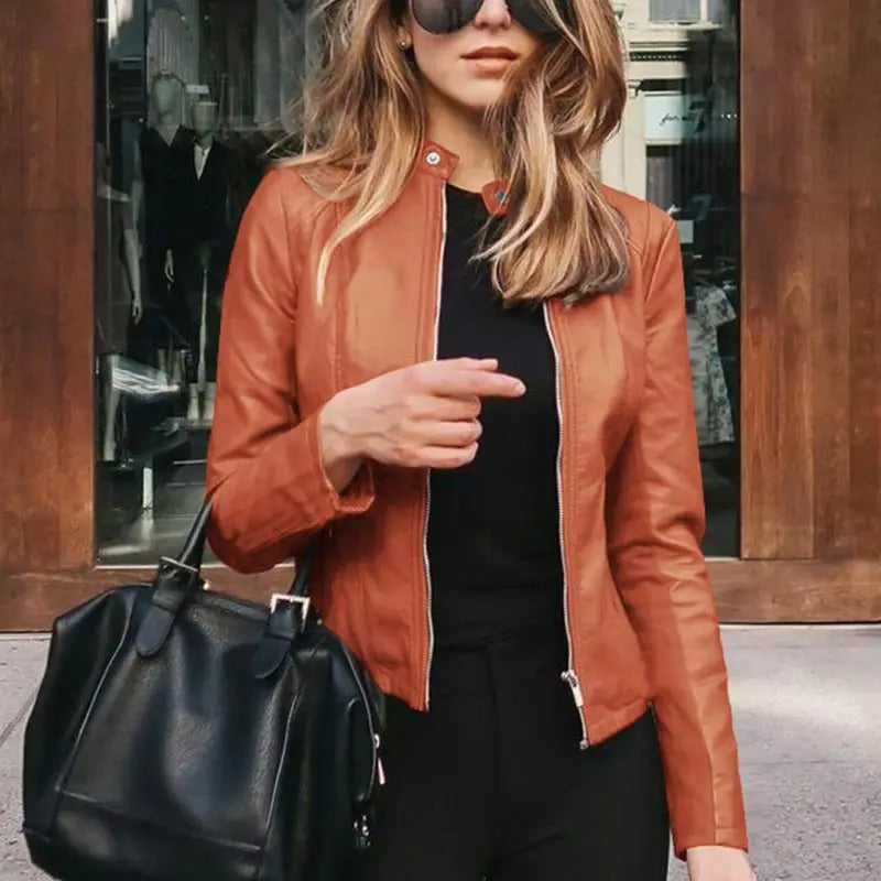Veste en cuir pour femme