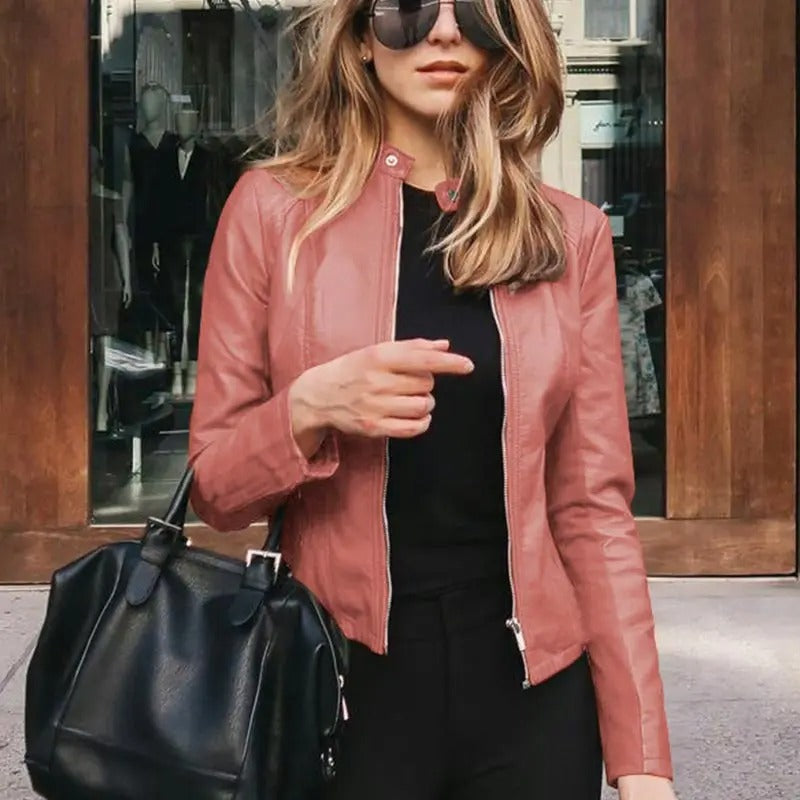 Veste en cuir pour femme