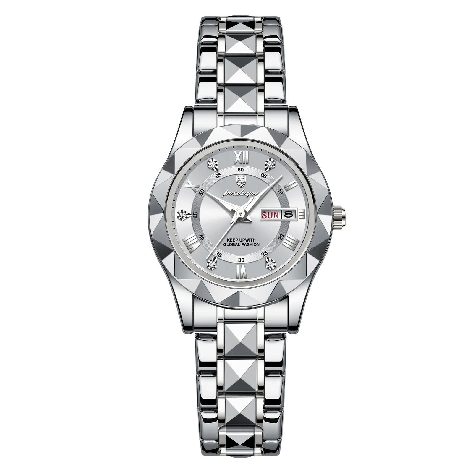 Montre de luxe en acier inoxydable pour femmes