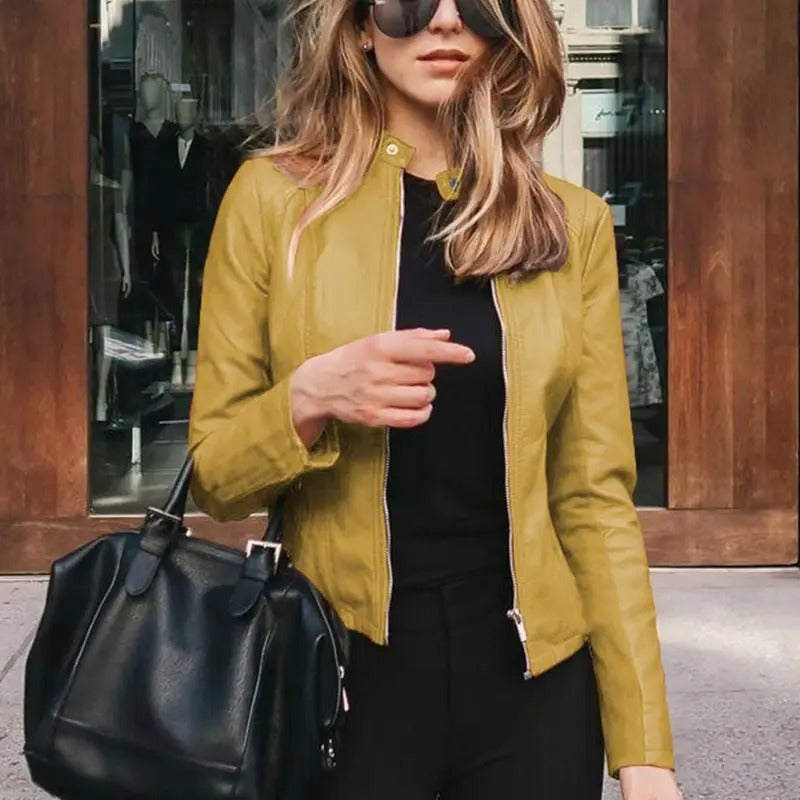 Veste en cuir pour femme