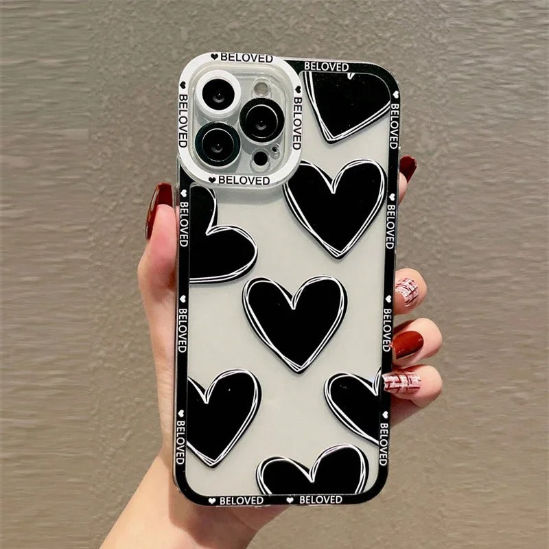 Coque de téléphone coeur d'amour pour iPhone