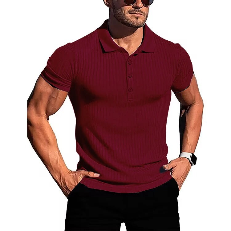 Polo en maille étroite pour hommes
