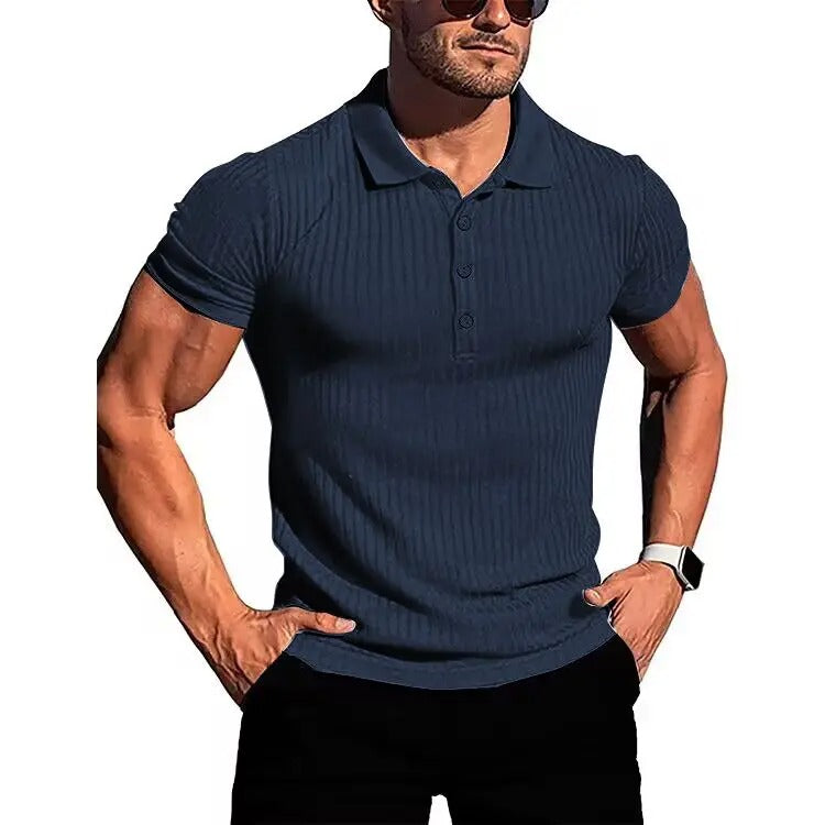 Polo en maille étroite pour hommes