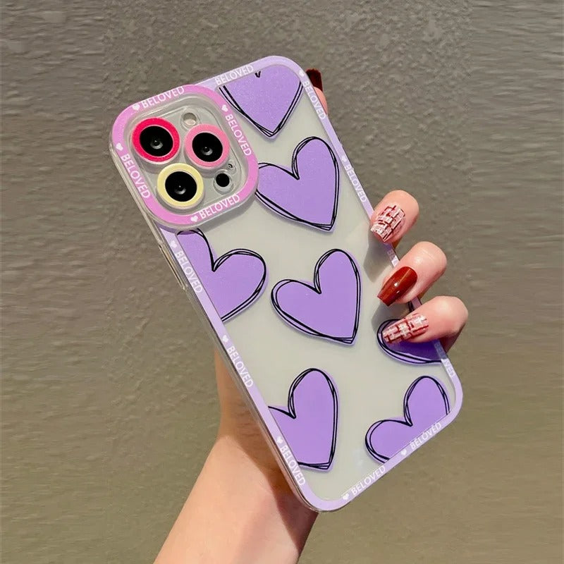 Coque de téléphone coeur d'amour pour iPhone