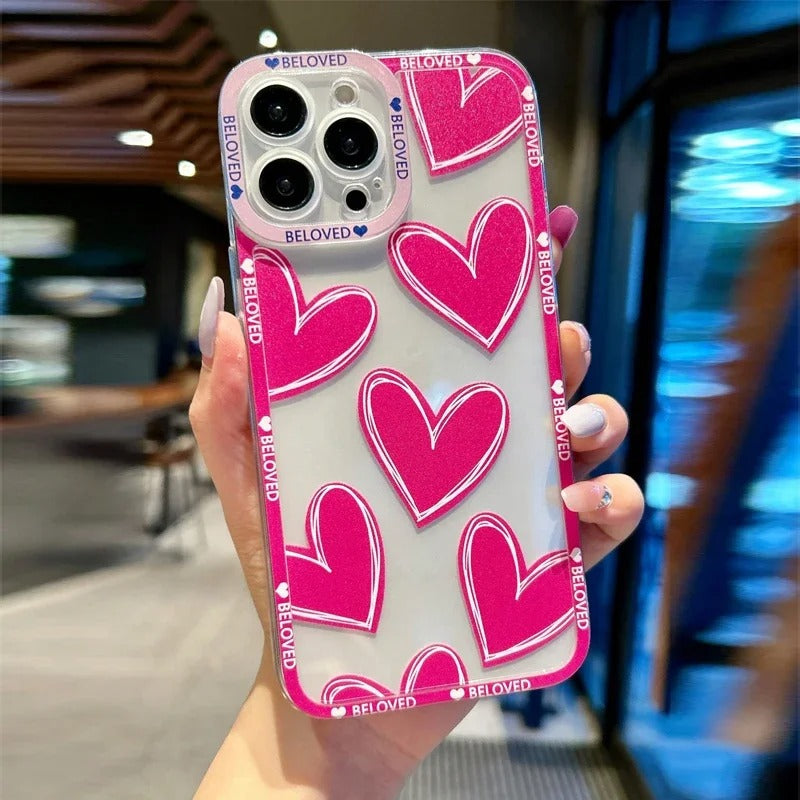 Coque de téléphone coeur d'amour pour iPhone