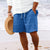 Short décontracté en cordon jacquard rayé pour hommes