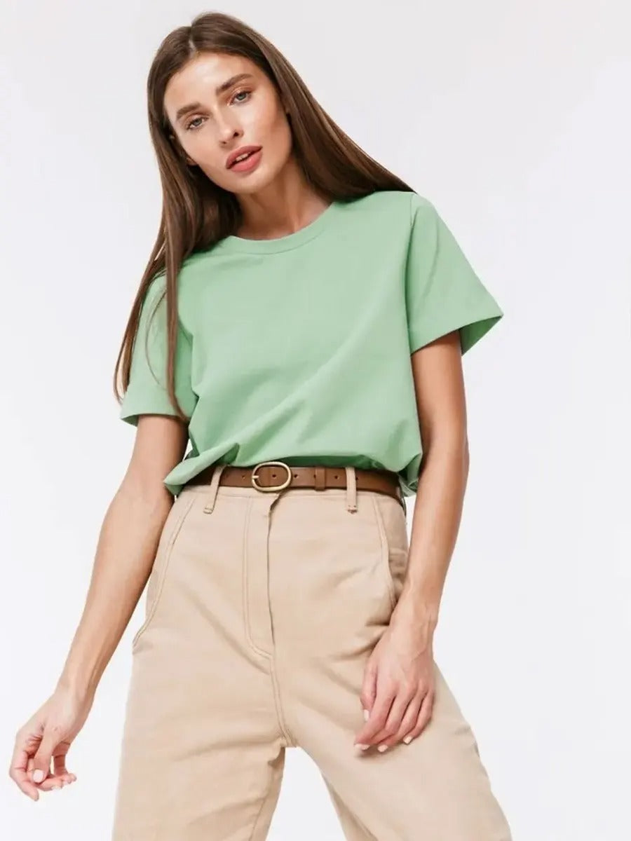T-shirt basique en coton pour femmes