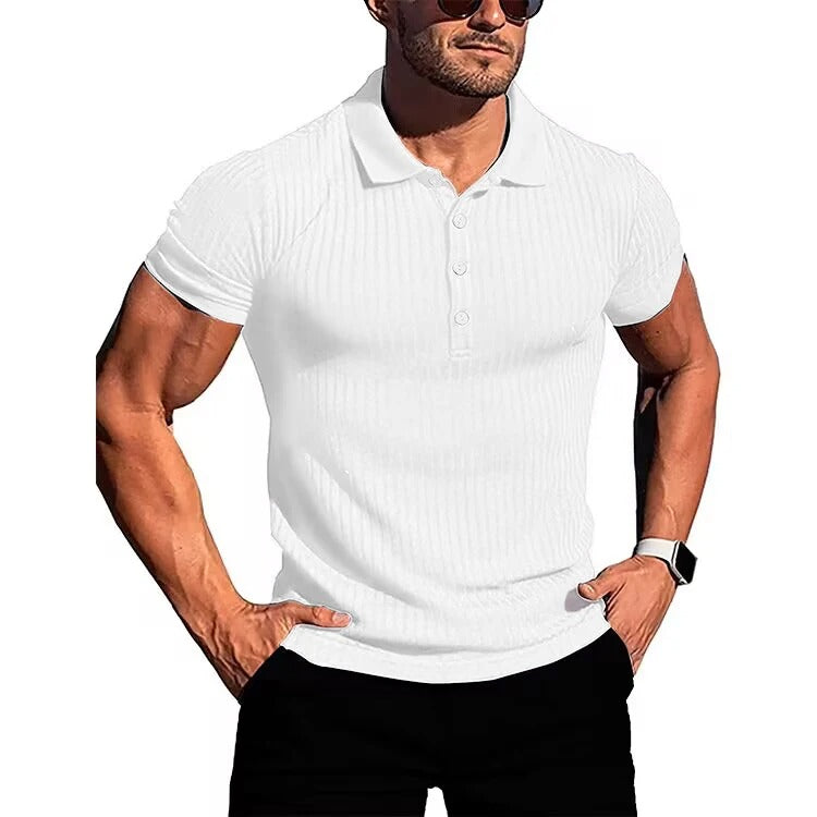 Polo en maille étroite pour hommes
