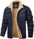 Veste Hiver Homme Vert Armée Sherpa Imperméable Résistante-3