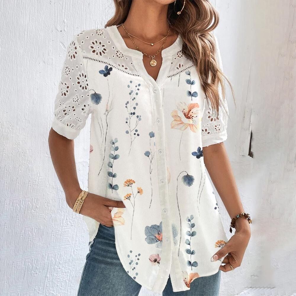 Variant image for Blouse Femme Imprimé Ludique Ajustement Parfait Polyester Respirant-41