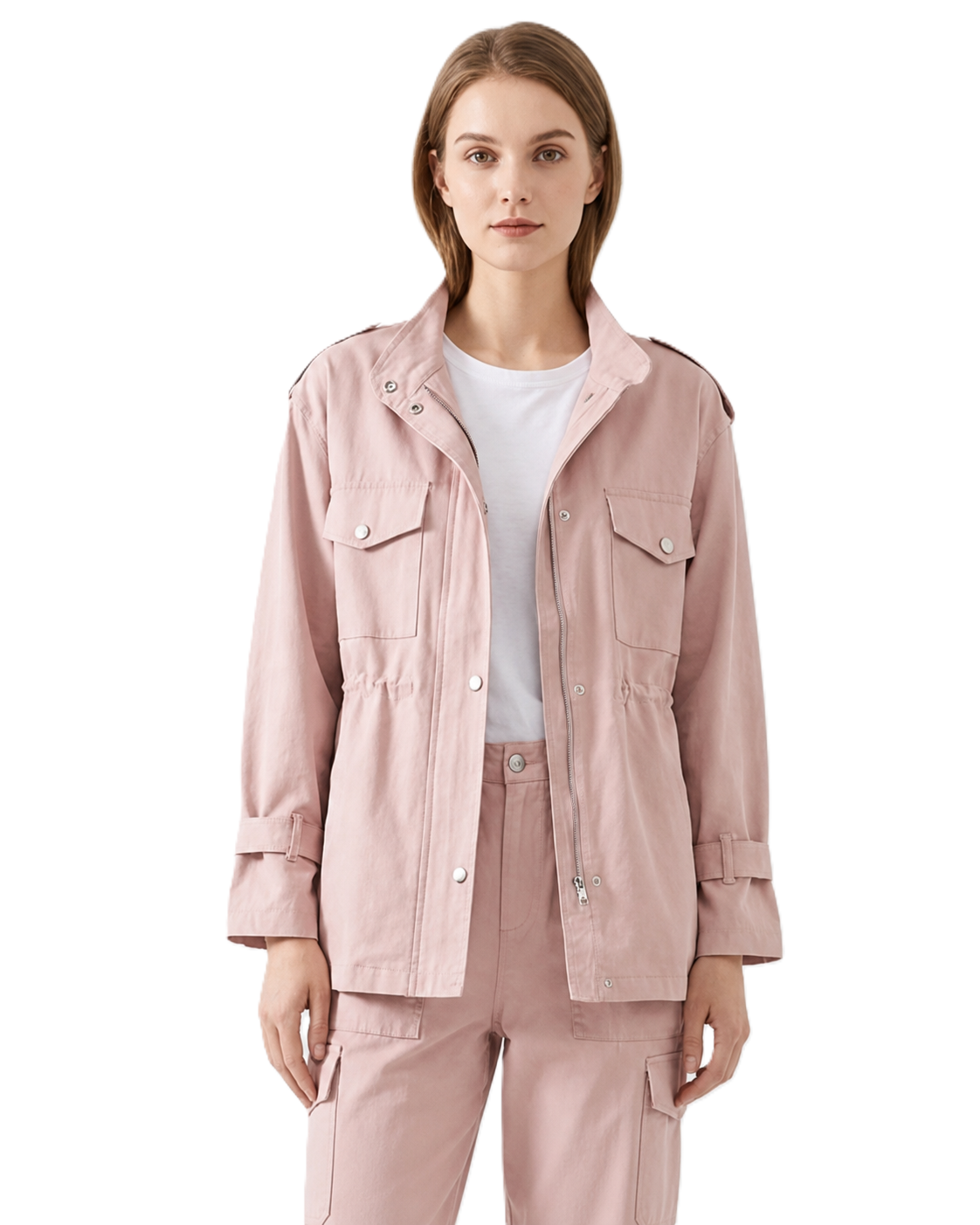 Veste Utilitaire Femme Chic avec Fermeture Éclair