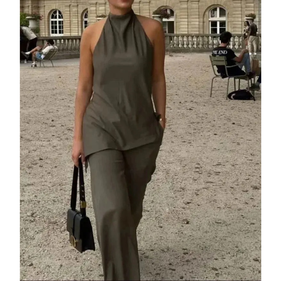 Ensemble débardeur et pantalon vintage pour femmes