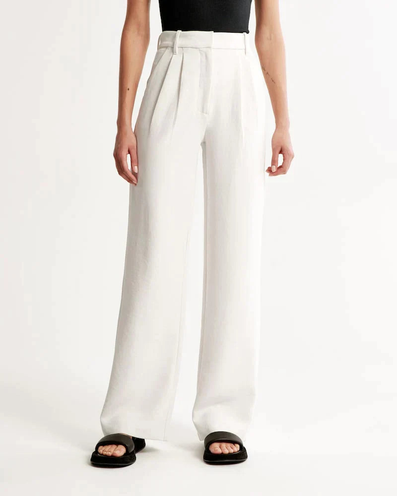 Variant image for Pantalon Fluide Femme Large en Polyester Élastique-37
