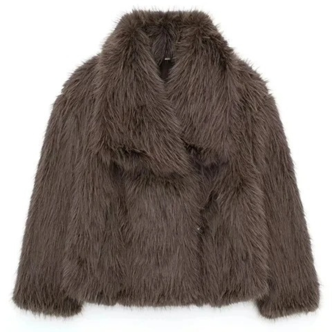 Manteau de fourrure chaud en peluche pour femme