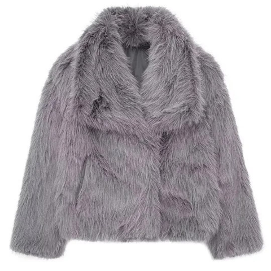 Manteau de fourrure chaud en peluche pour femme