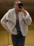 Manteau de fourrure chaud en peluche pour femme