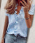 Variant image for Blouse Femme Volants Col en V 100% Polyester Élégante-9