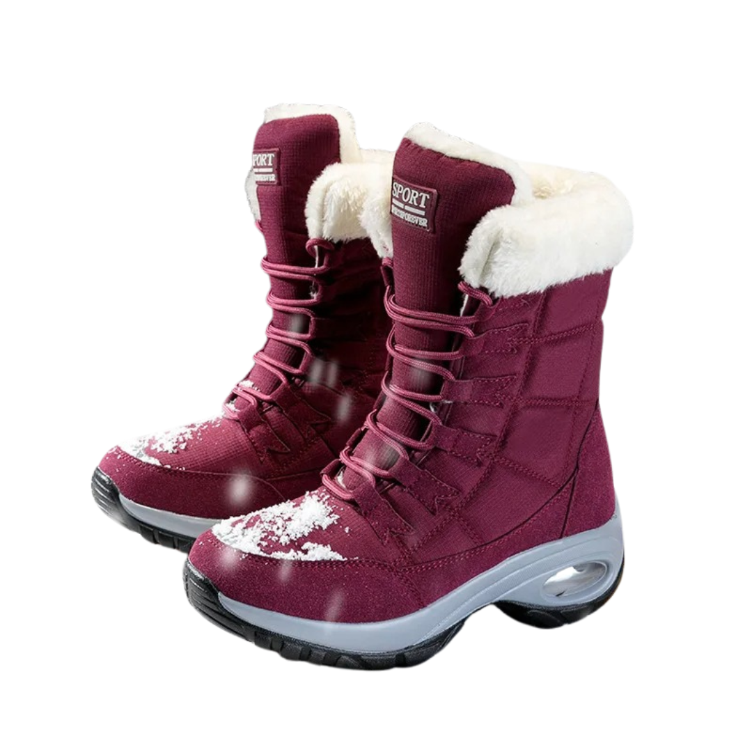 Bottes de neige imperméables à mi-mollet pour femmes