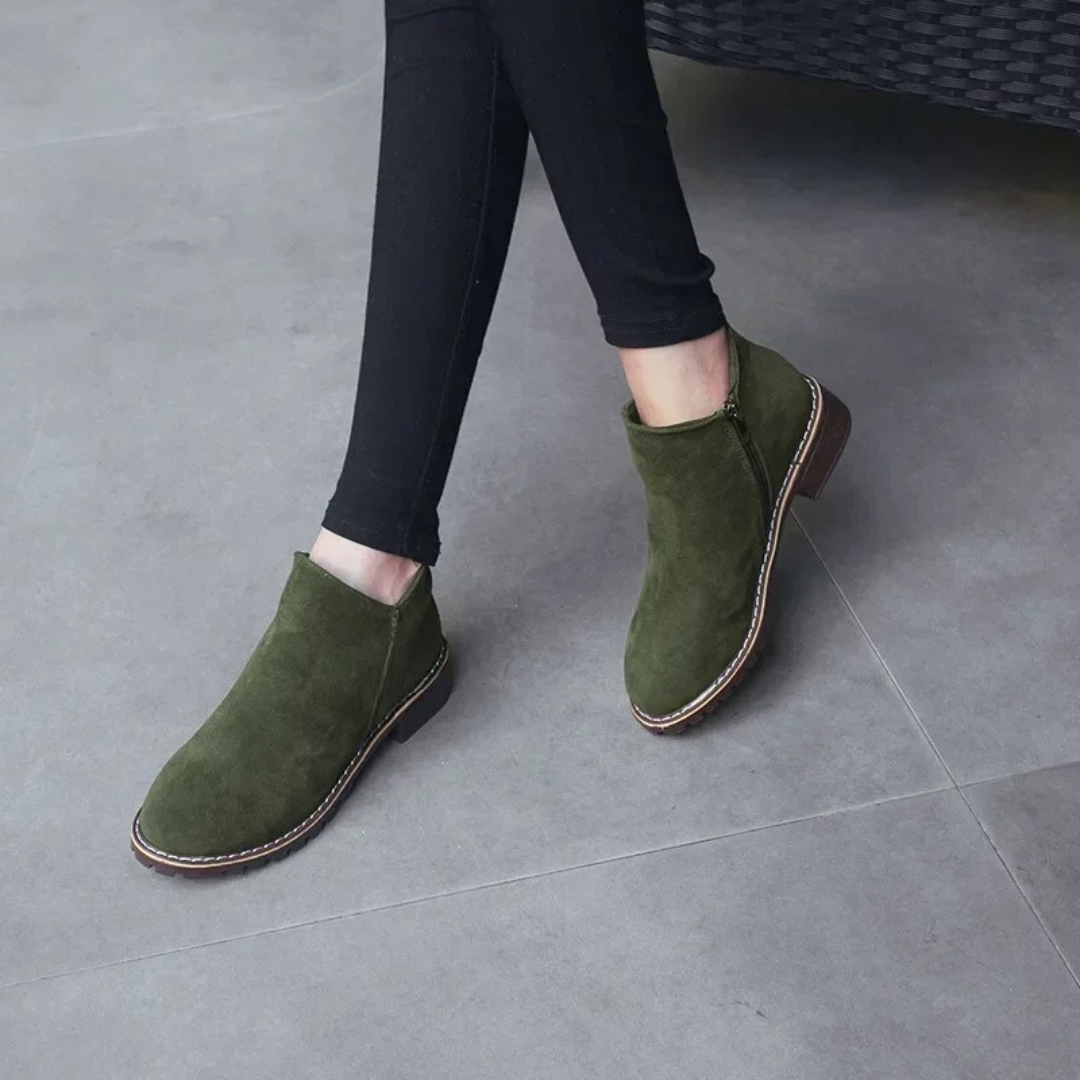Bottines en daim et cuir pour femmes