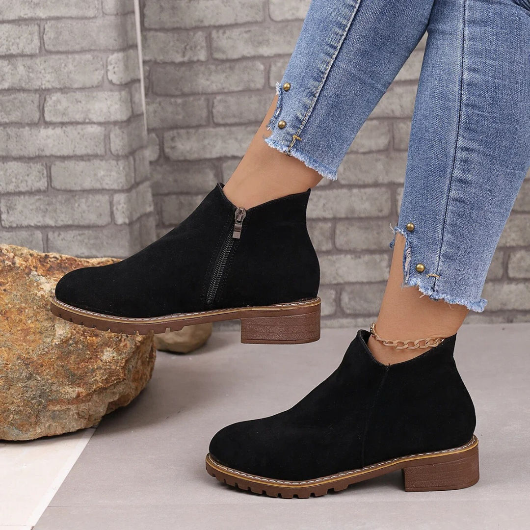 Bottines en daim et cuir pour femmes