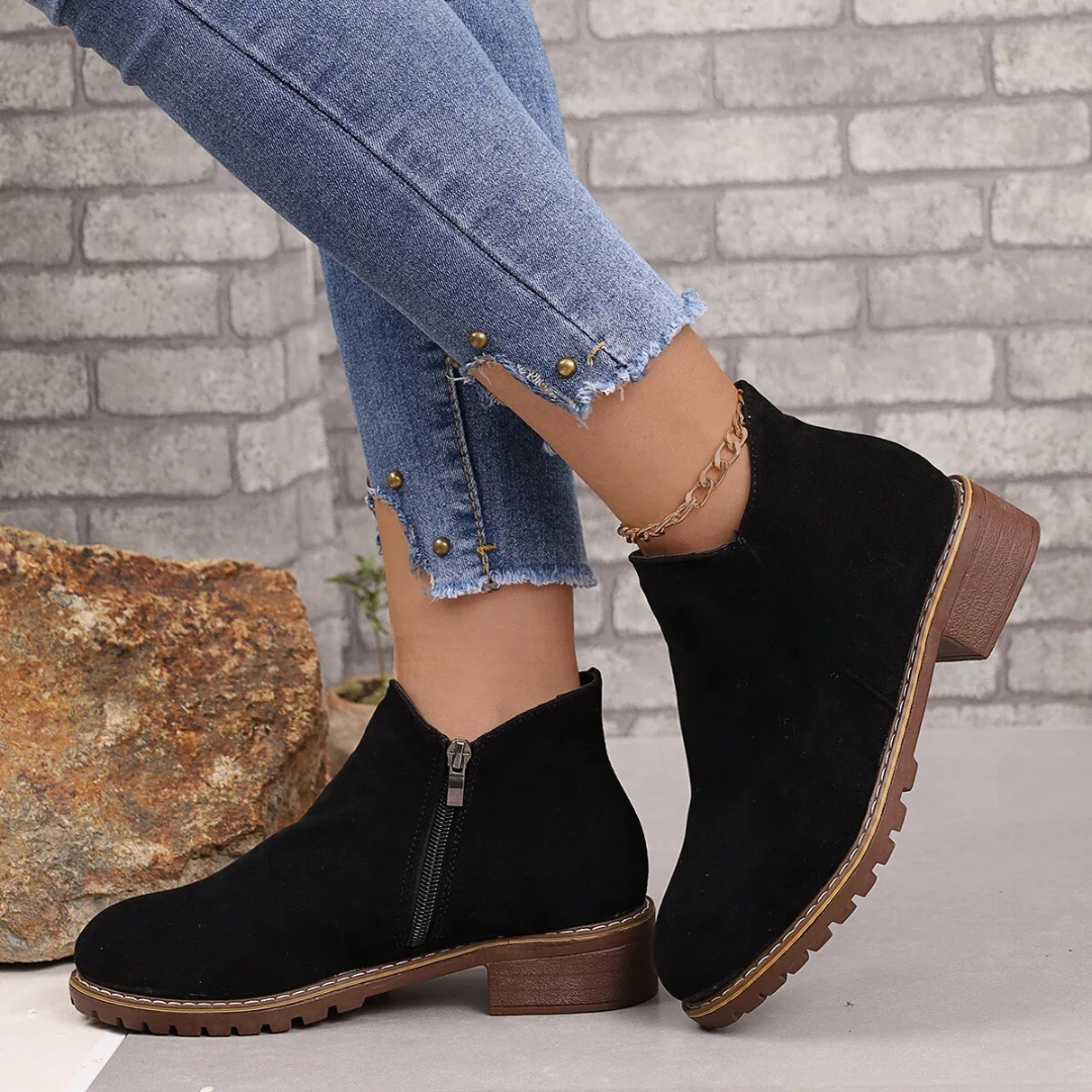 Bottines en daim et cuir pour femmes