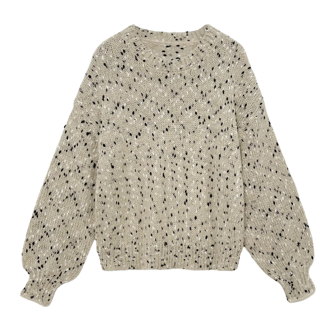 Pull en tricot à épaules tombantes pour femmes