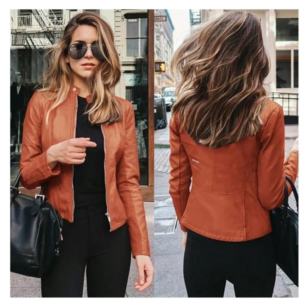 Veste en cuir pour femme