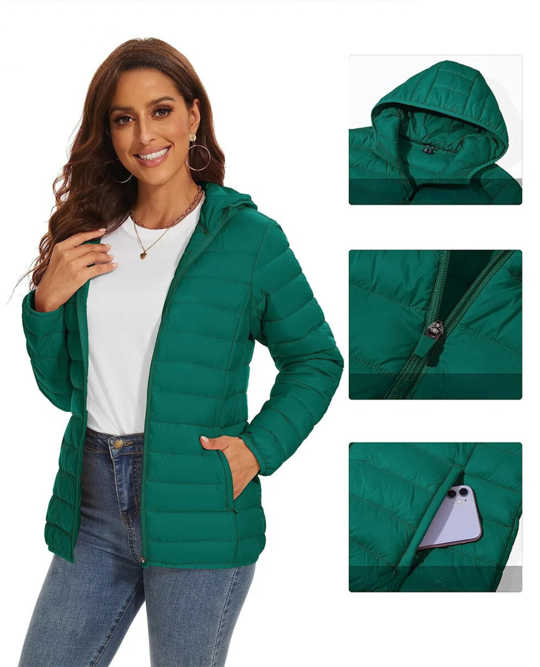 Veste légère à capuche pour femmes