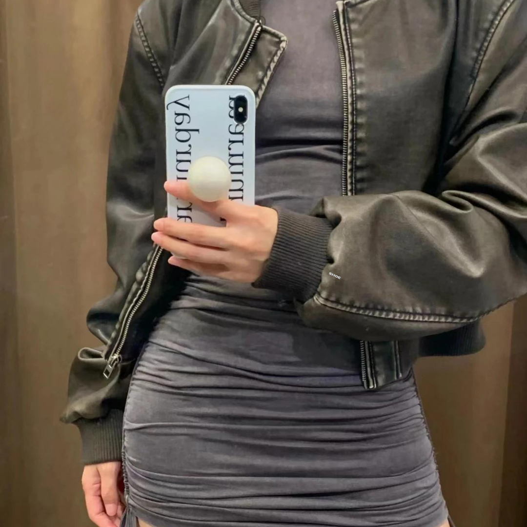 Veste de moto zippée pour femmes