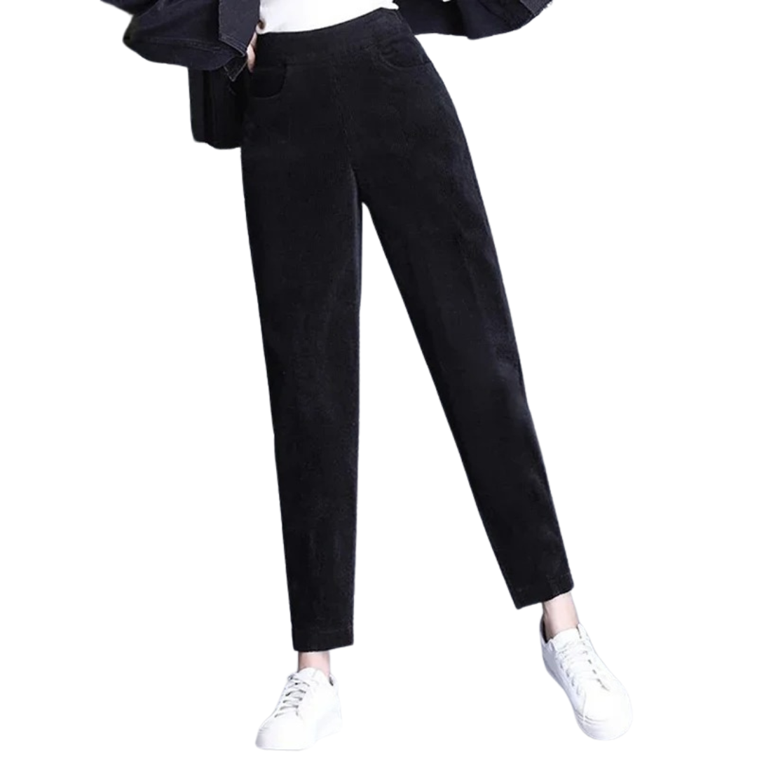 Pantalon chaud en velours côtelé pour femmes