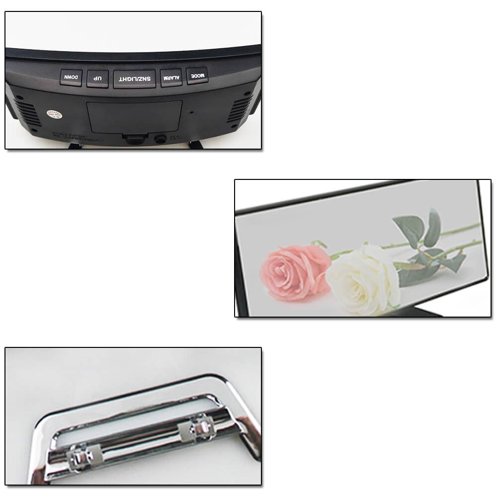 Réveil numérique à LED incurvé