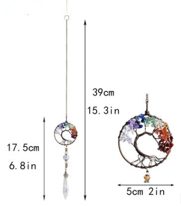 Cristal de l'arbre de vie attrape-soleil