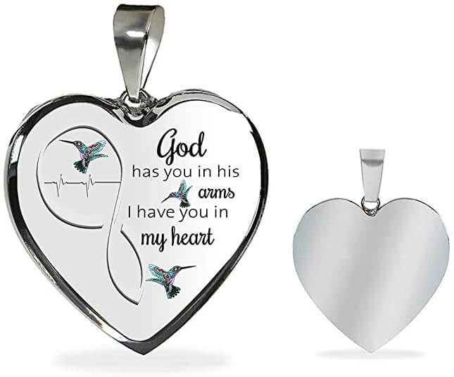 Dieu vous a dans ses bras Collier colibri