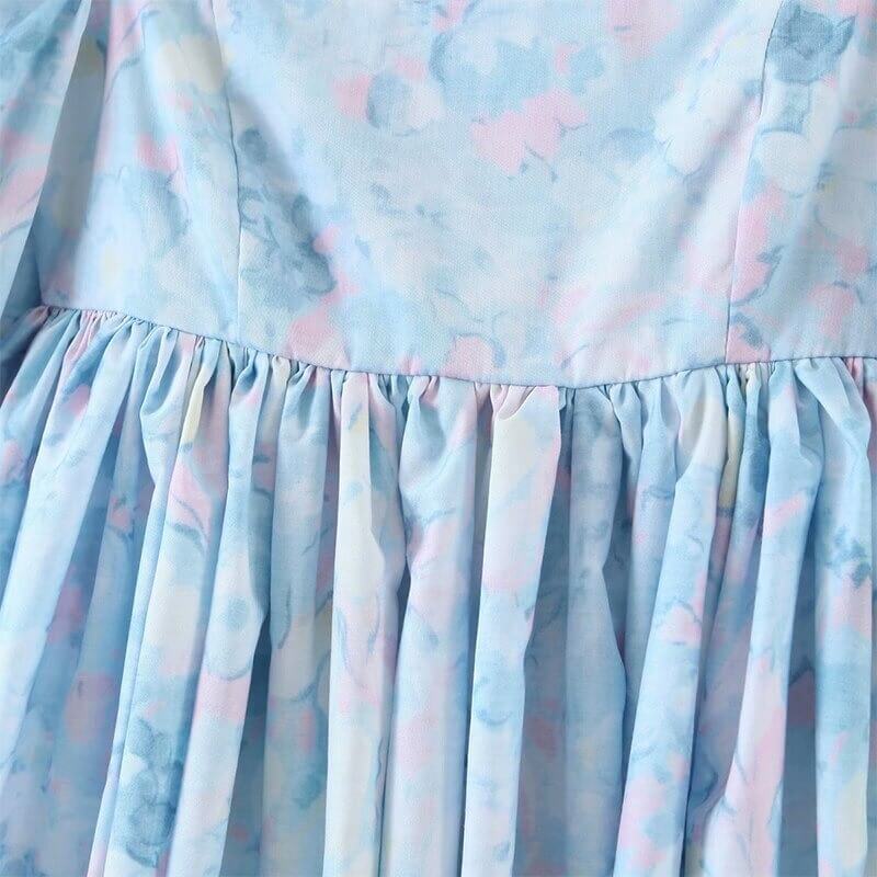 Mini robe à manches bouffantes