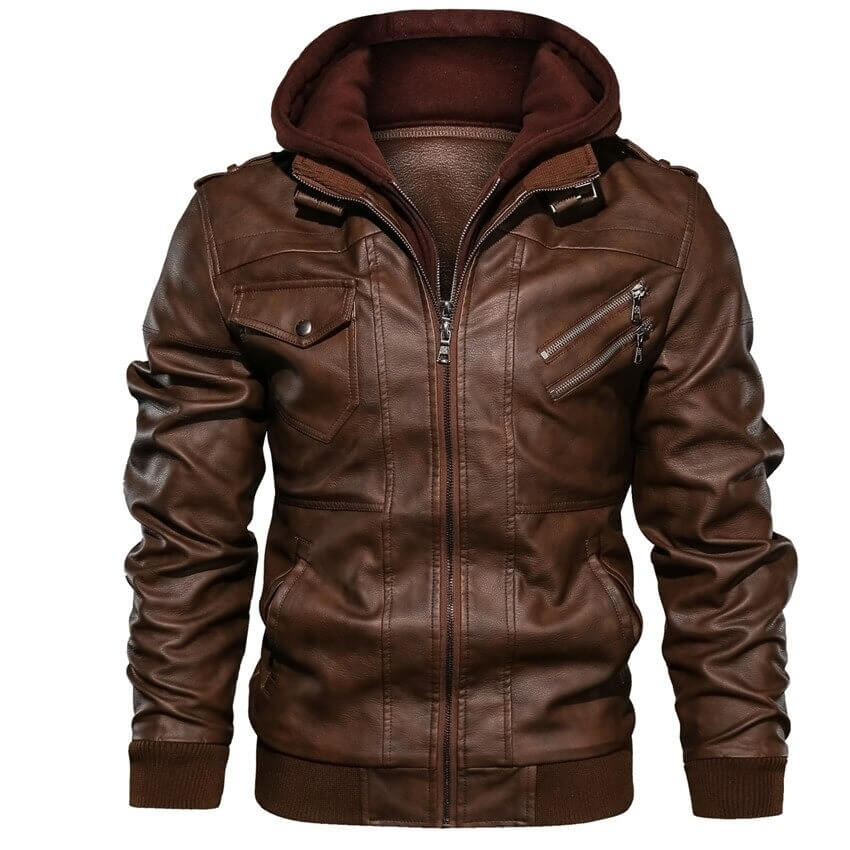 VESTE EN CUIR SYNTHÉTIQUE HOMME