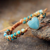 Bracelet coeur en amazonite naturelle