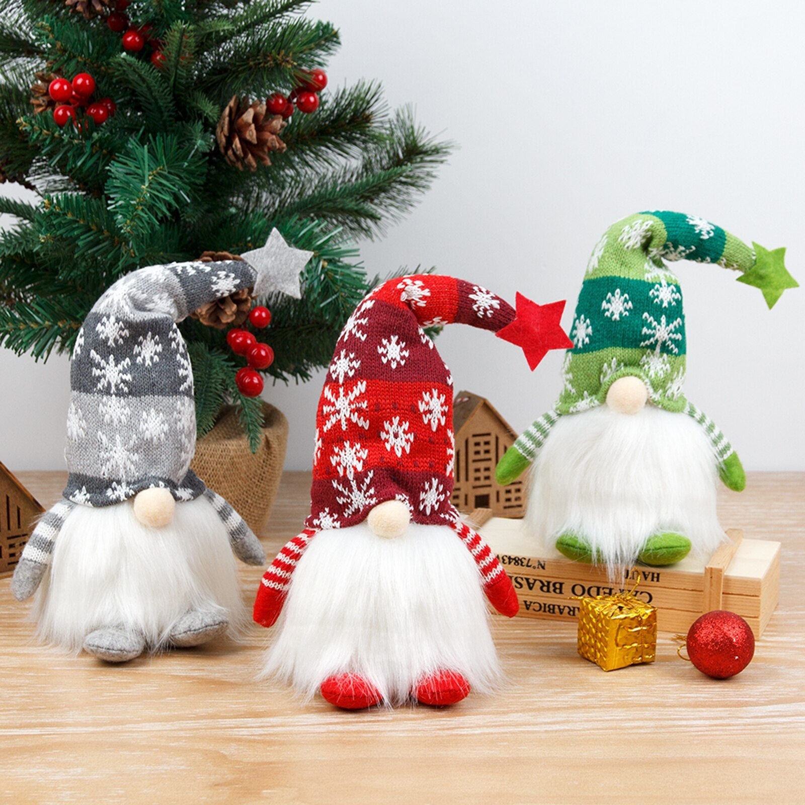 Gnome de Noël illuminé