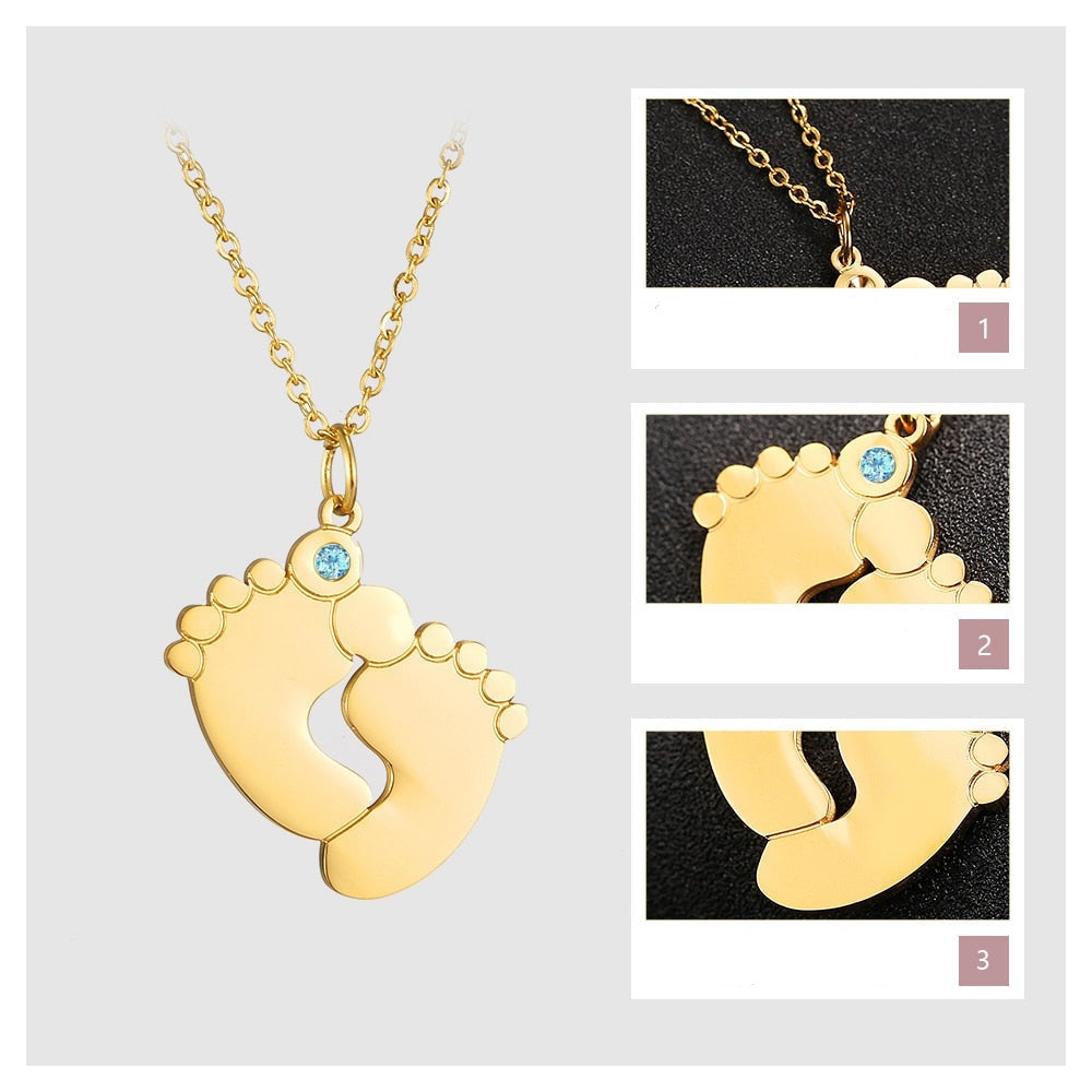Collier de pieds de bébé personnalisé