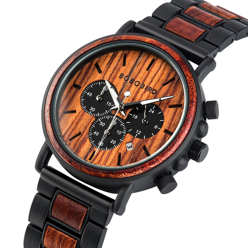 Montre de luxe en bois pour hommes