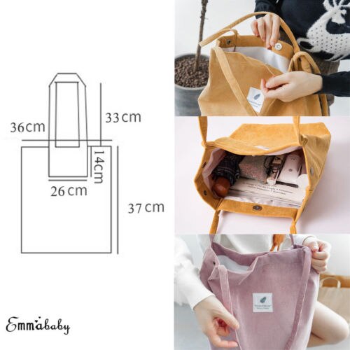 Sac fourre-tout en velours côtelé