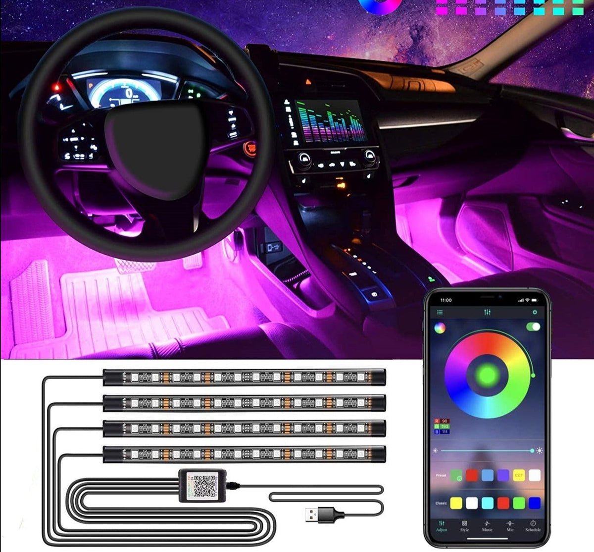 Lumière d&#39;ambiance pour voiture