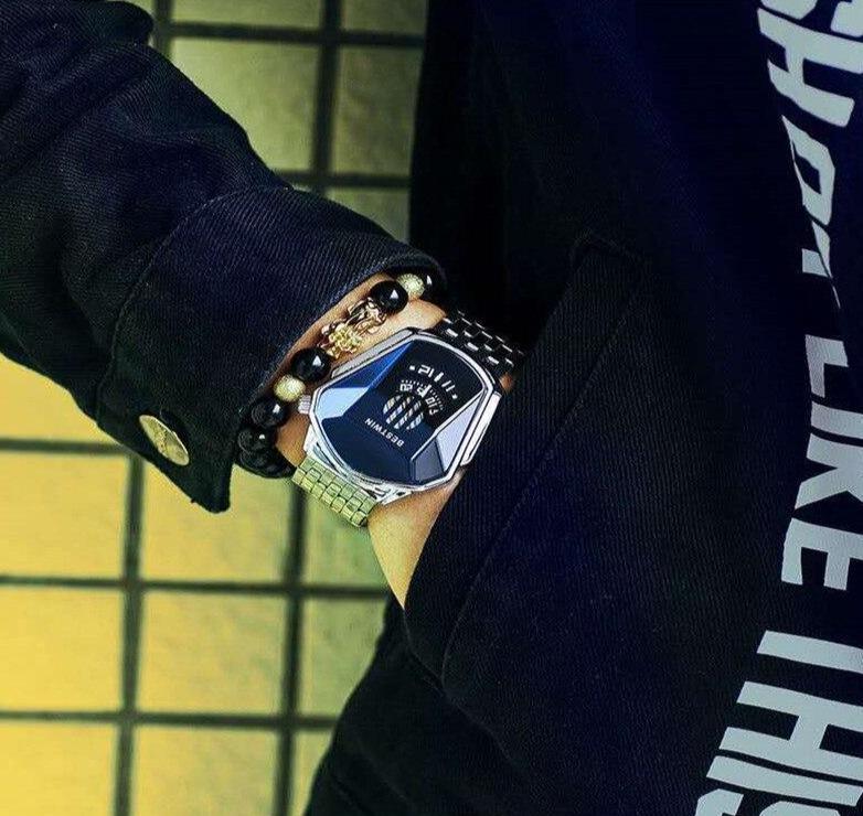 Montre-bracelet à quartz étanche style diamant