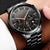 Montre-bracelet militaire à bracelet en acier noir