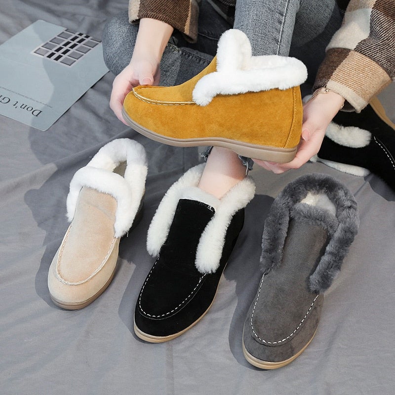 Bottines en daim et cuir
